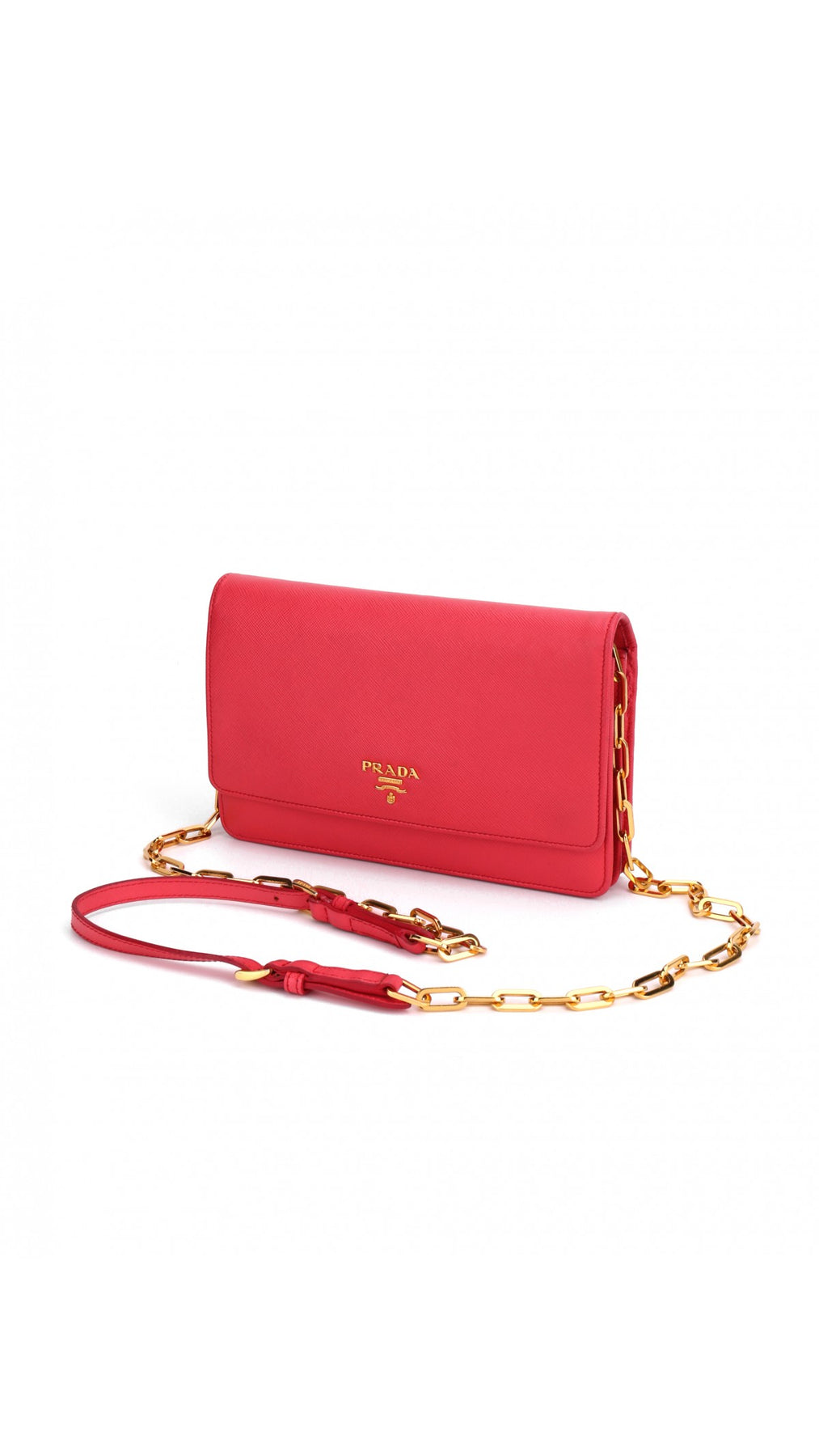 Prada Wallet On Chain Crossbody Bag - Coral Rose