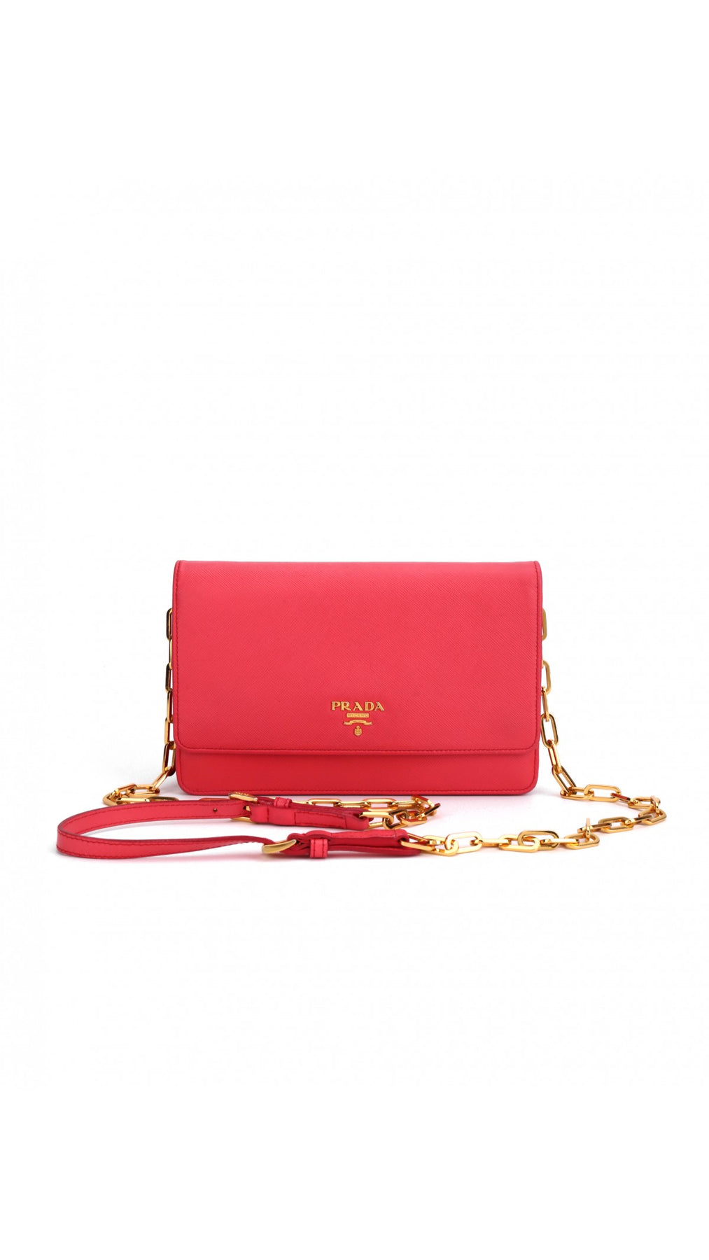 Prada Wallet On Chain Crossbody Bag - Coral Rose