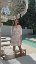 Evina Cotton Dress - Pink Dobby