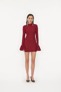 Lace Mini Dress - Ruby Wine