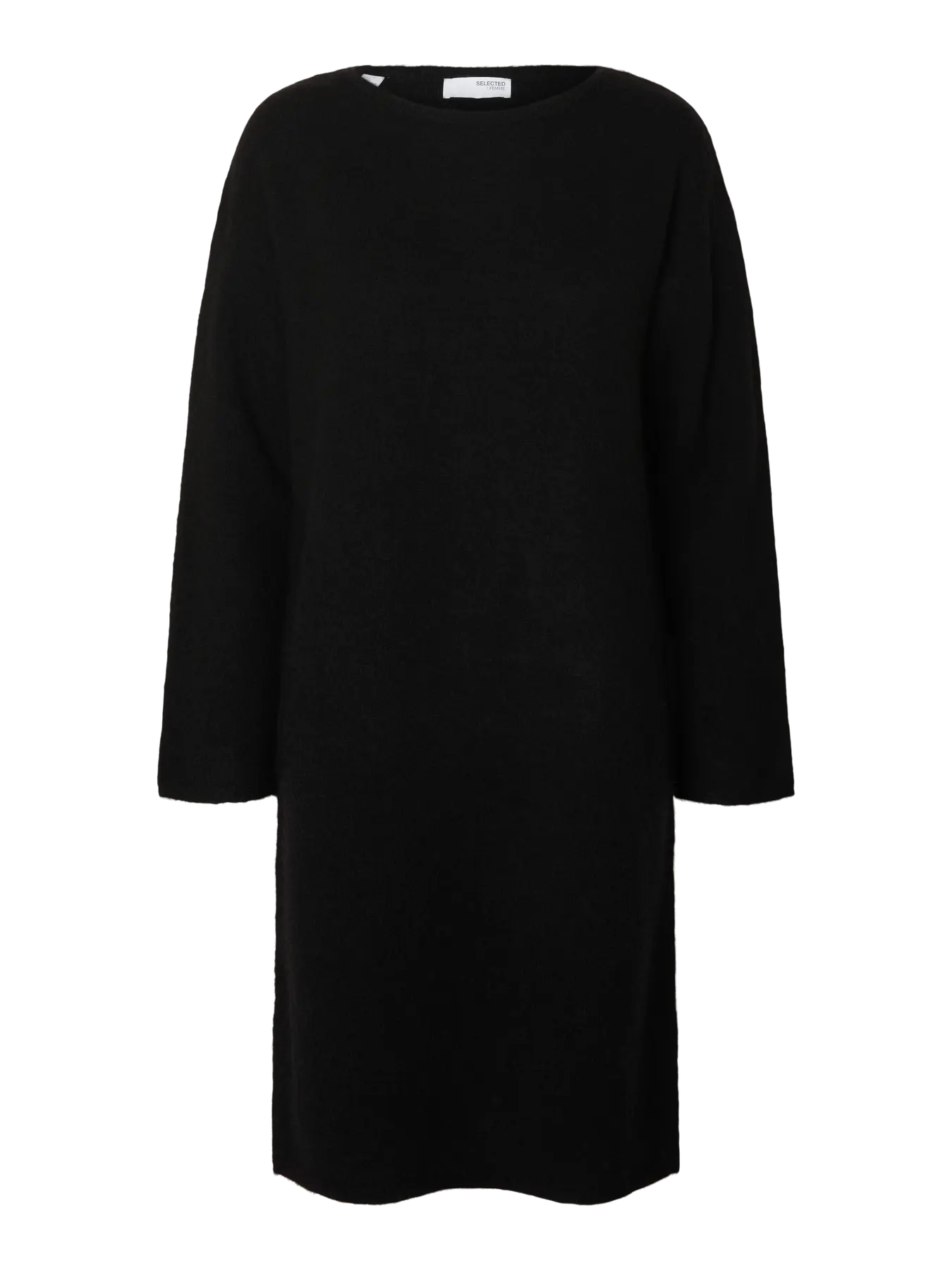 Lulu Ls Knit New O-Neck Dress - Black