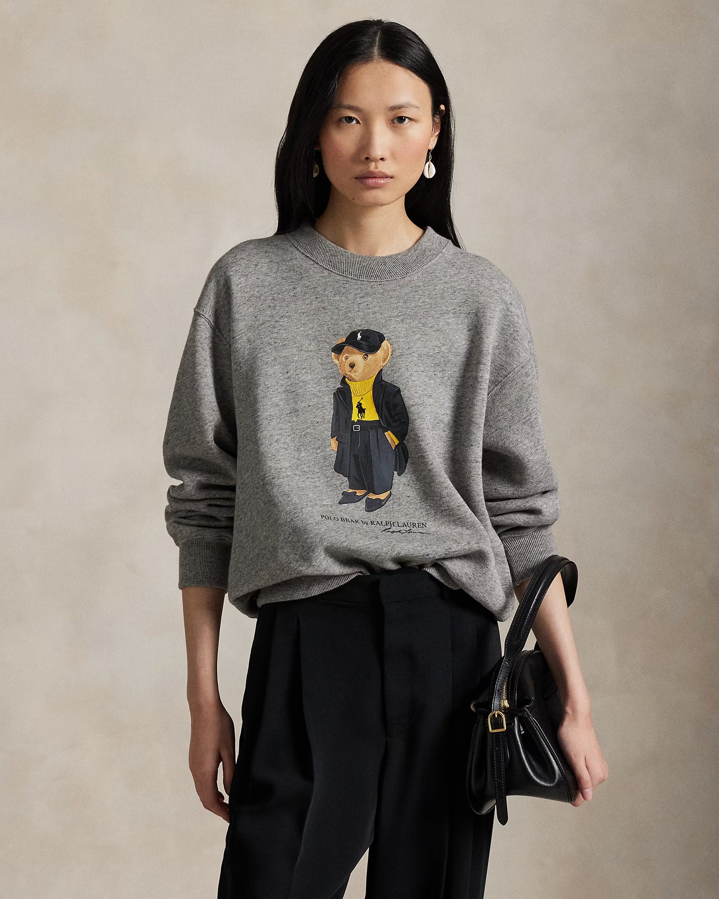 Polo Bear Fleece Crewneck - Dark Vintage Heather
