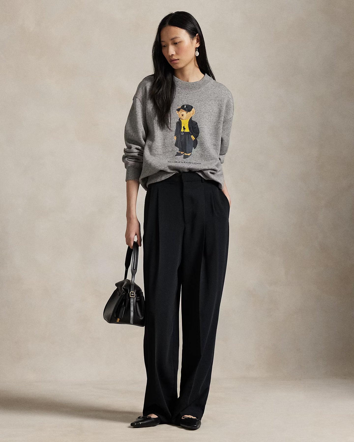 Polo Bear Fleece Crewneck - Dark Vintage Heather