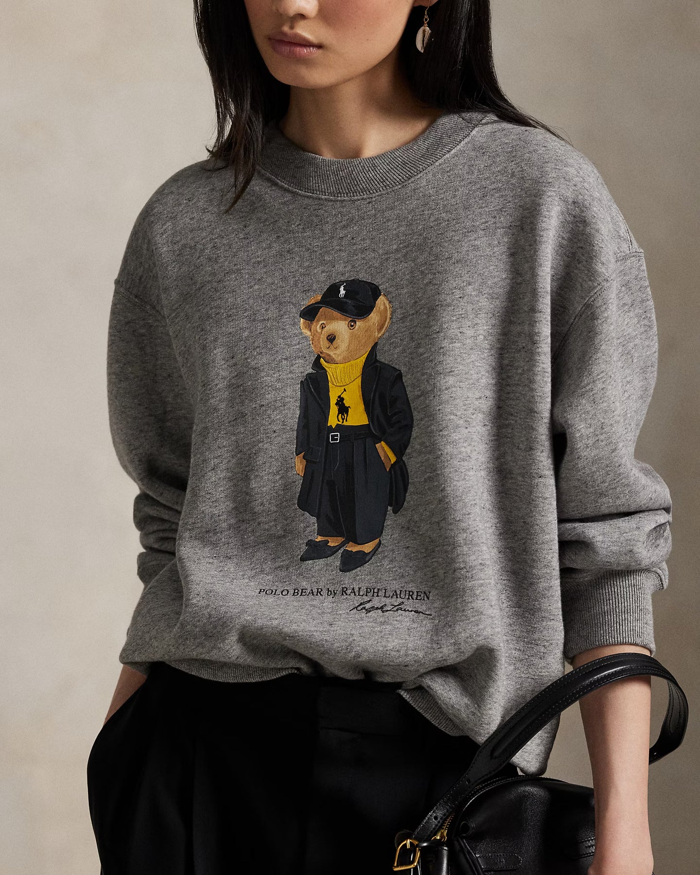 Polo Bear Fleece Crewneck - Dark Vintage Heather