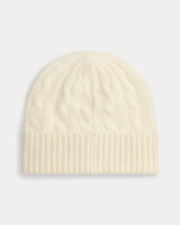 Cable-Knit Wool-Cashmere Beanie - Cream