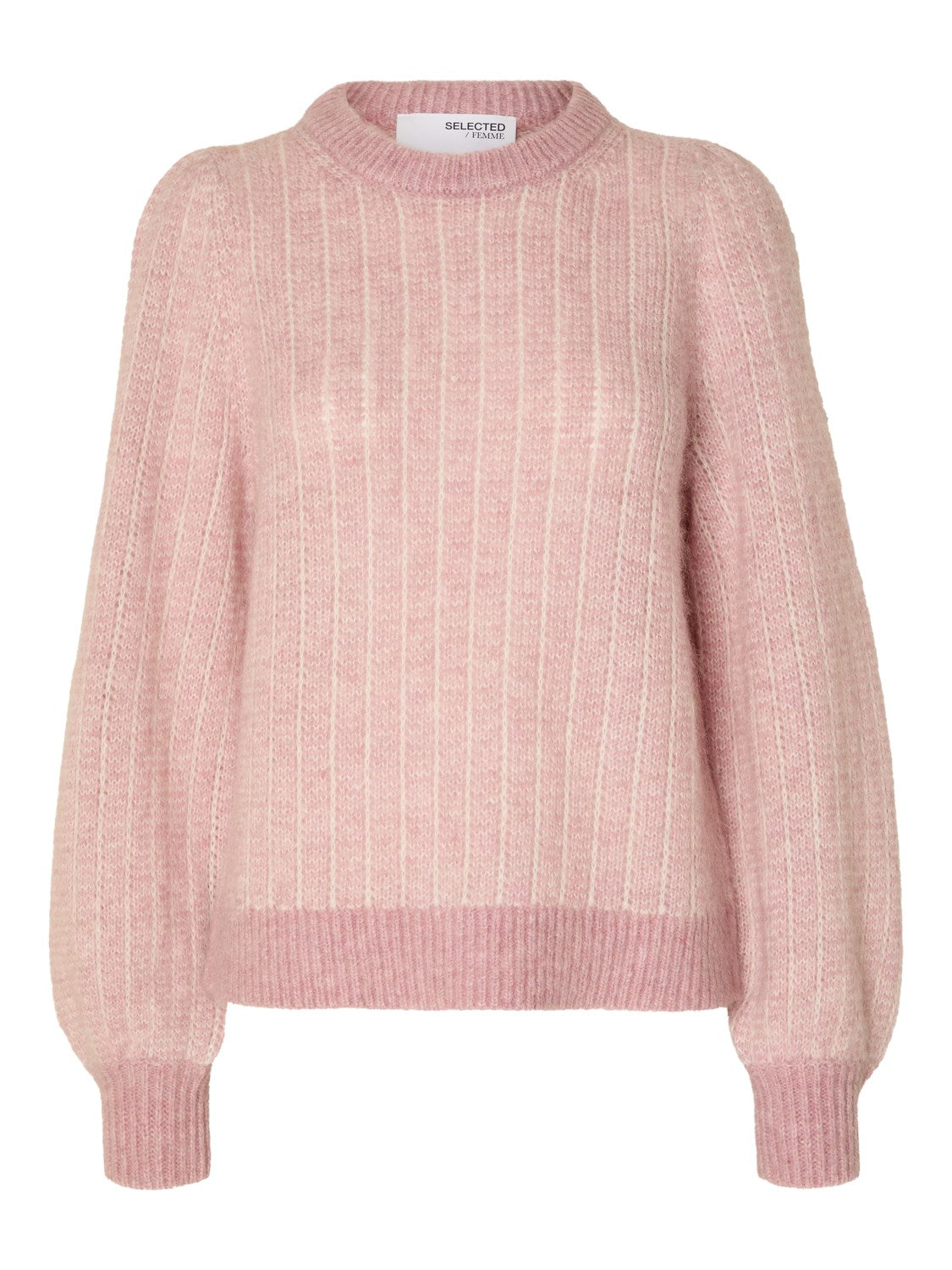 Mejse Ls Knit O-Neck - Pink Nectar Birch