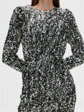 Colyn LS Short Sequins Dress - Silver