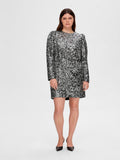 Colyn LS Short Sequins Dress - Silver