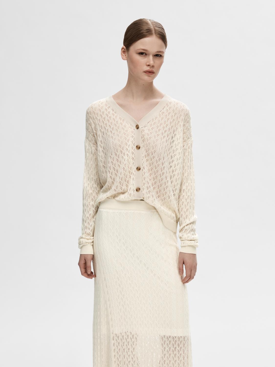 Agny Ls Knit Cardigan - Birch