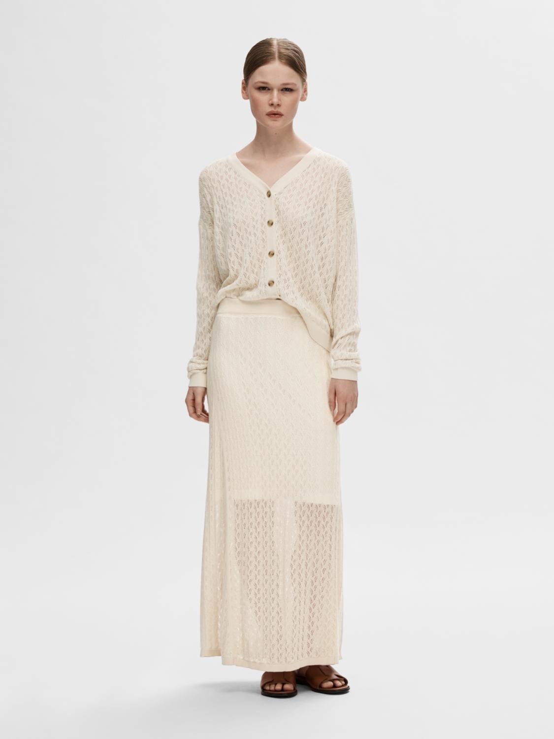 Agny Ls Knit Cardigan - Birch