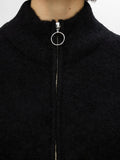 Sia Ras Ls Knit Zipper Cardigan - Black