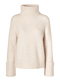 Sia Ras Ls Knit High Neck - Birch Melange