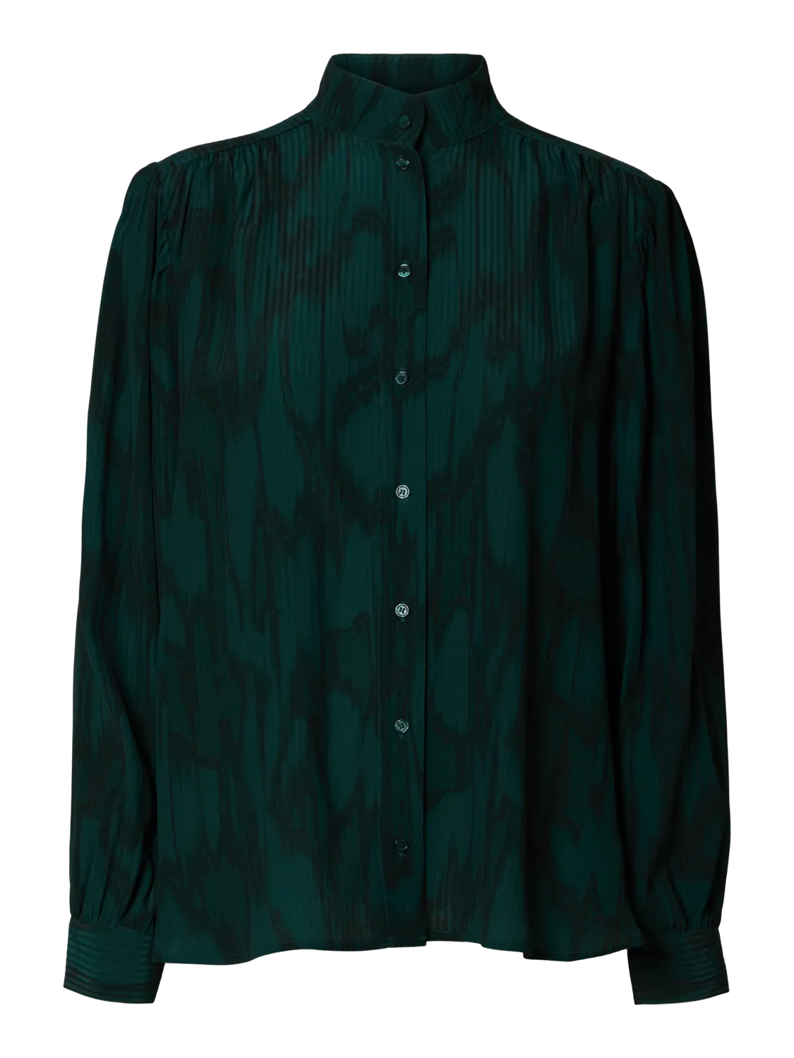 Sheena Ls Aop High Collar Shirt - Scarab Aop