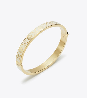 T Monogram Hinge Bracelet - Tory Gold / New Ivory