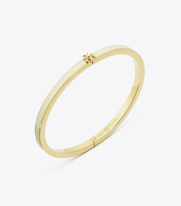 Thin Kira Enamel Bracelet - Tory Gold / New Ivory