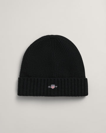 Shield Wool Beanie - Unisex - Black