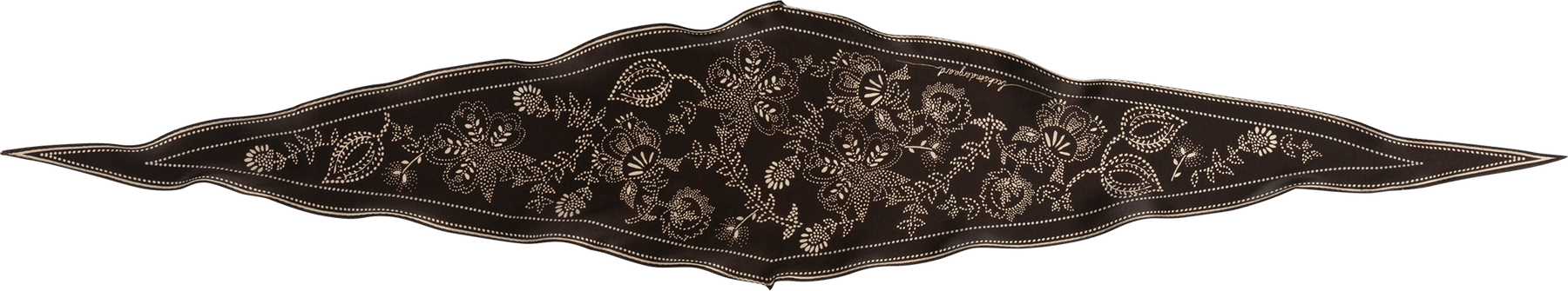 Dotted Flora Diamond Scarf - Hot Fudge Brown