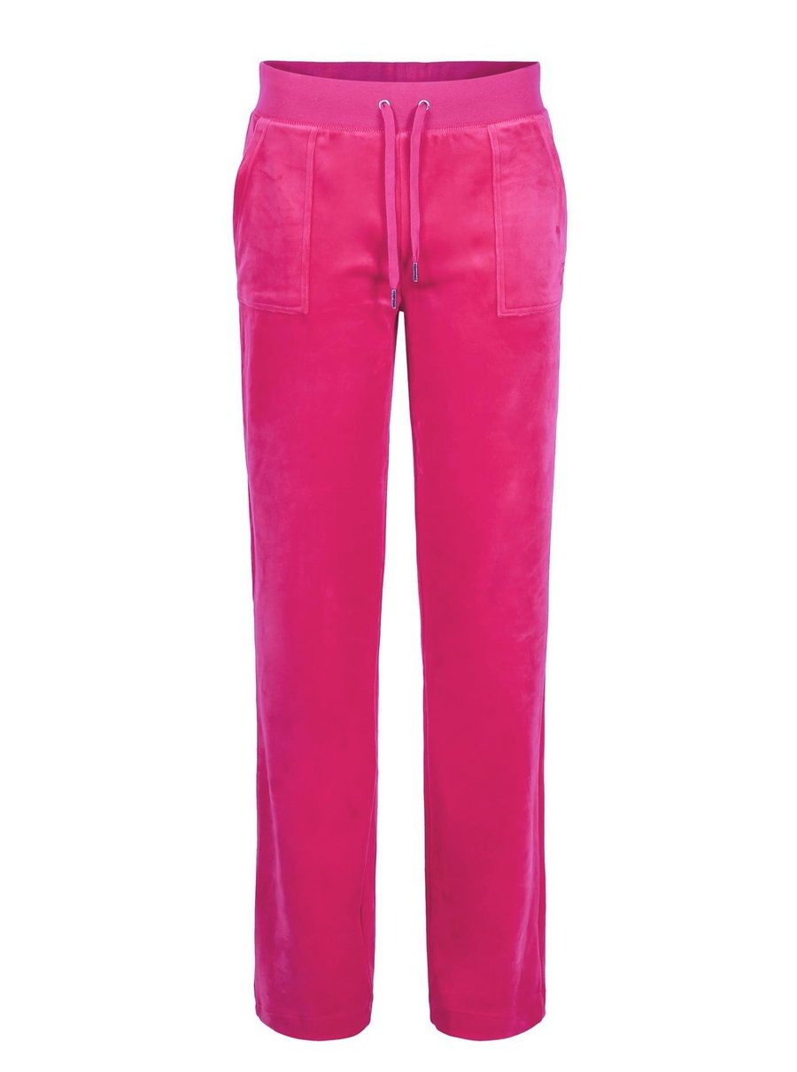 Del Ray Classic Velour Pant Pocket - Rasberry Rose