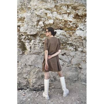 Billie O-Neck Dress - Taupe