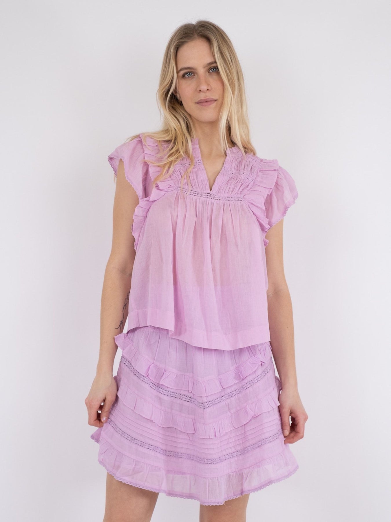 Jayla S Voile Top - Rose