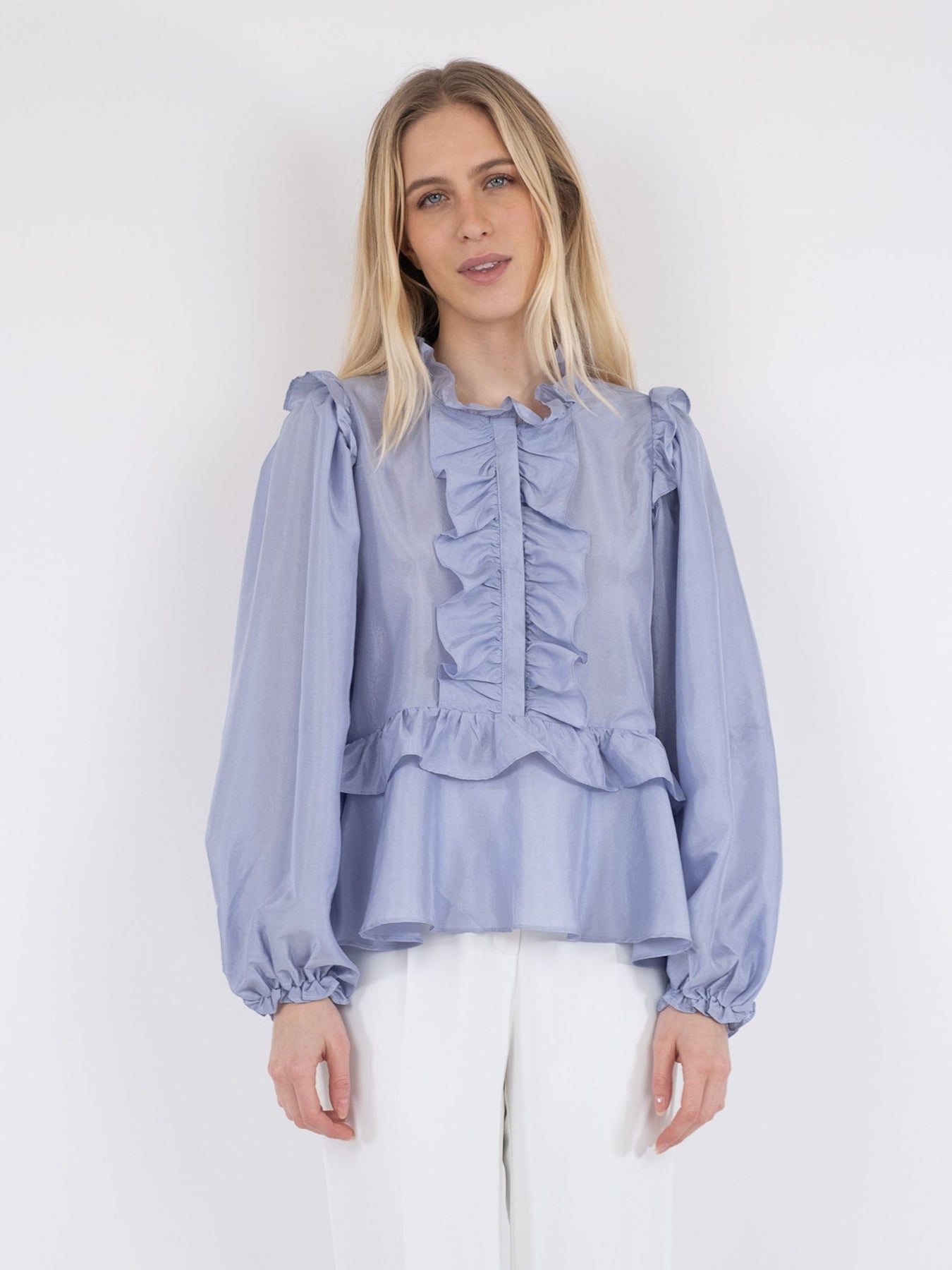 Hawaii Solid Blouse - Light Blue