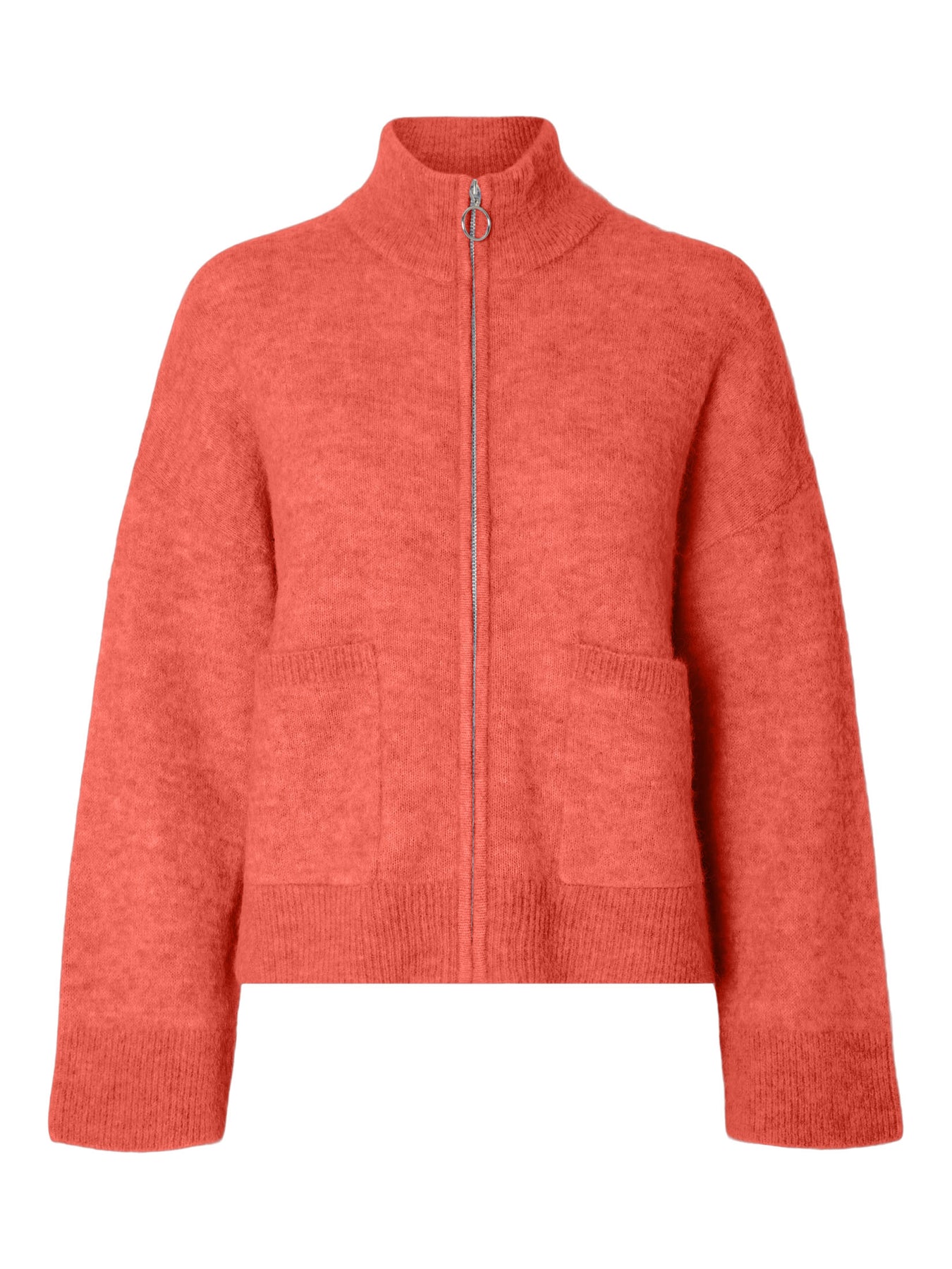 Sia LS Knit Zipper Cardigan - Emberglow Melange