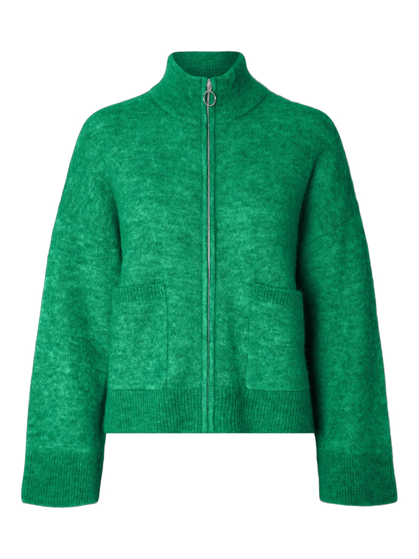 Sia Ls Knit Zipper Cardigan - Jelly Bean Melange