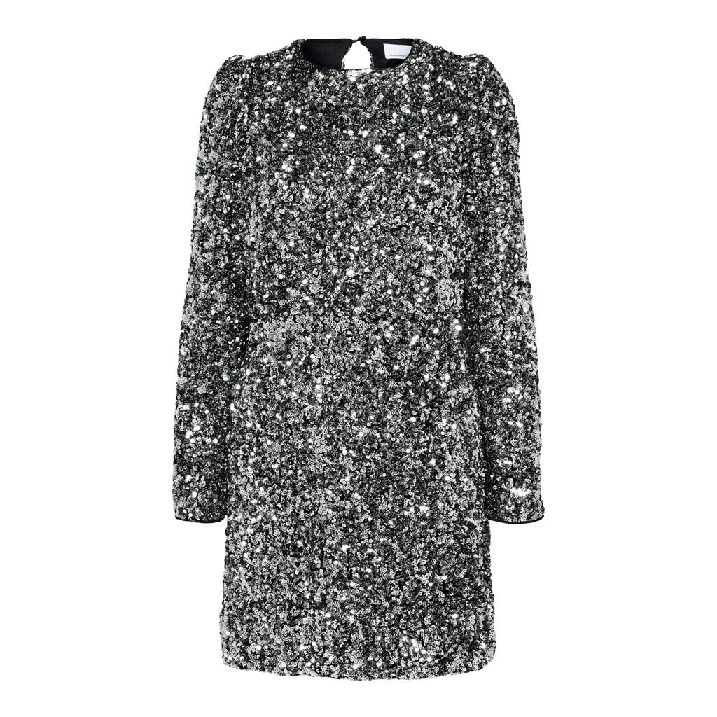 Colyn LS Short Sequins Dress - Silver