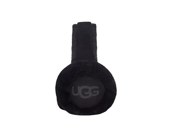 W Embroidered L Earmuffs - Black