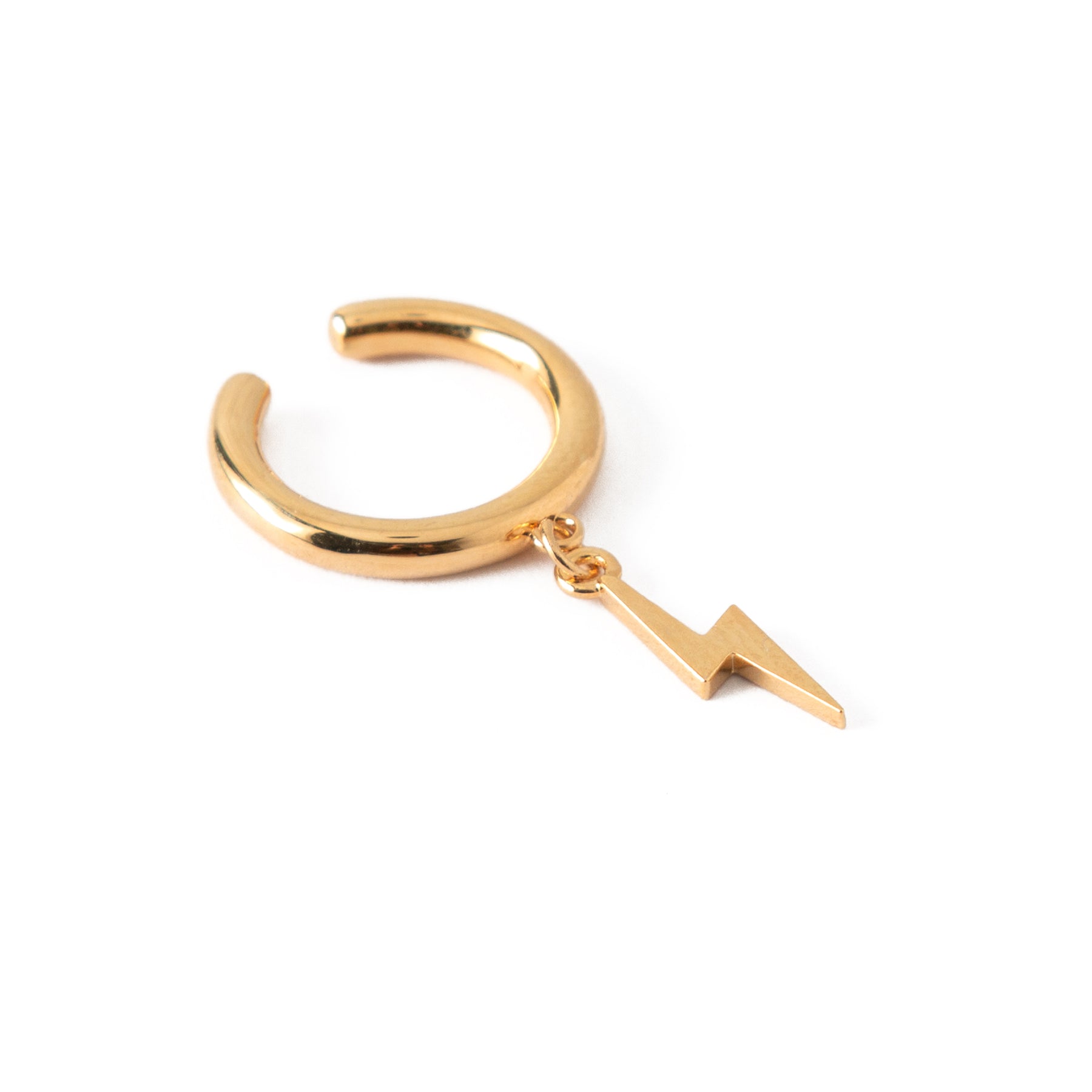 Lightning Charm Single Ear Cuff - Pale Gold