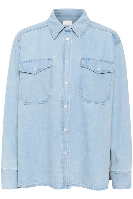 Kalanna-M Skjorte - Light Blue White Stripe