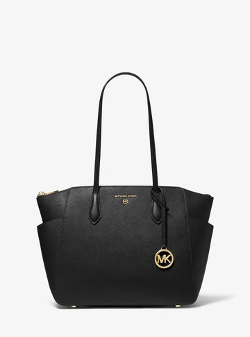 Marilyn Medium Saffiano Leather Tote Bag - Black