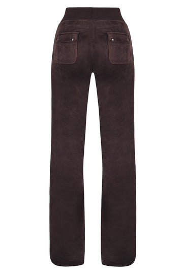 Del Ray Classic Velour Pant Pocket - Bitter Chocolate