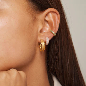 Mini Sparkling Luna Hoops - Clear