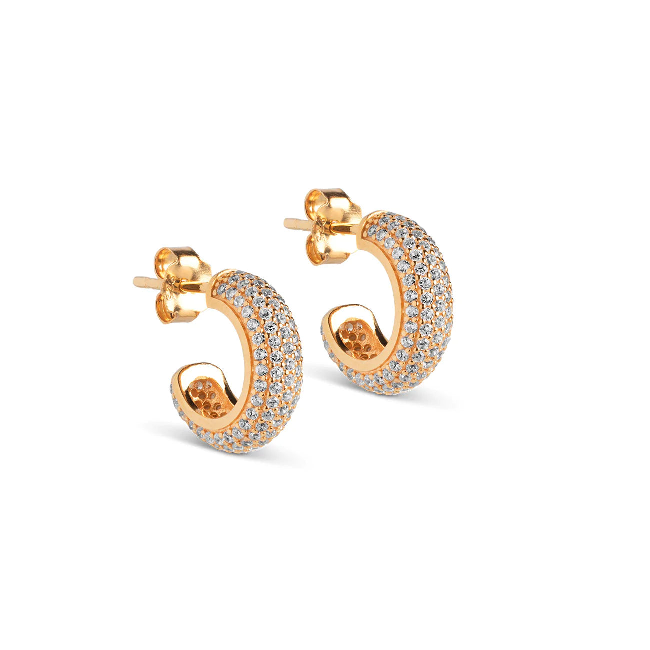 Mini Sparkling Luna Hoops Green