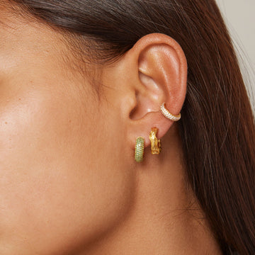 Mini Sparkling Luna Hoops - Green
