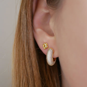 Sparkling Luna Hoops - Clear CZ