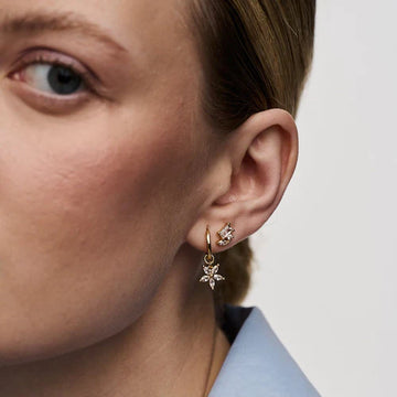 Mixed Stone Cluster Stud Earrings - Crystal