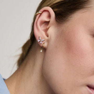 Mini Swarovski Drop Micro Hoops Cry - Crystal