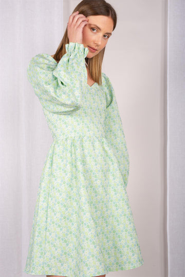 Willow Dress - AOP Jade Lime