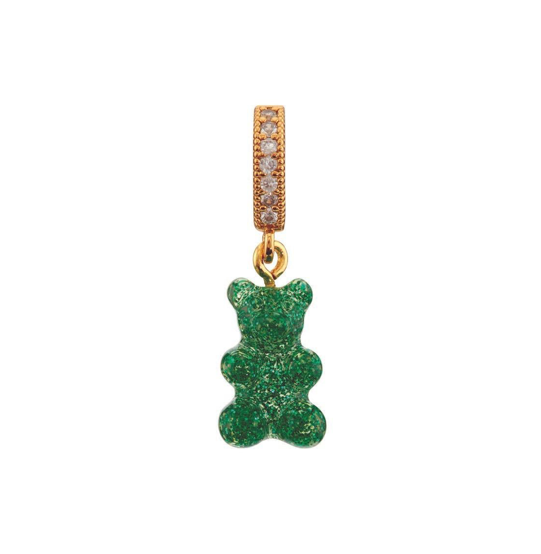 Nostalgia Bear with Pave Connector - Green Haze