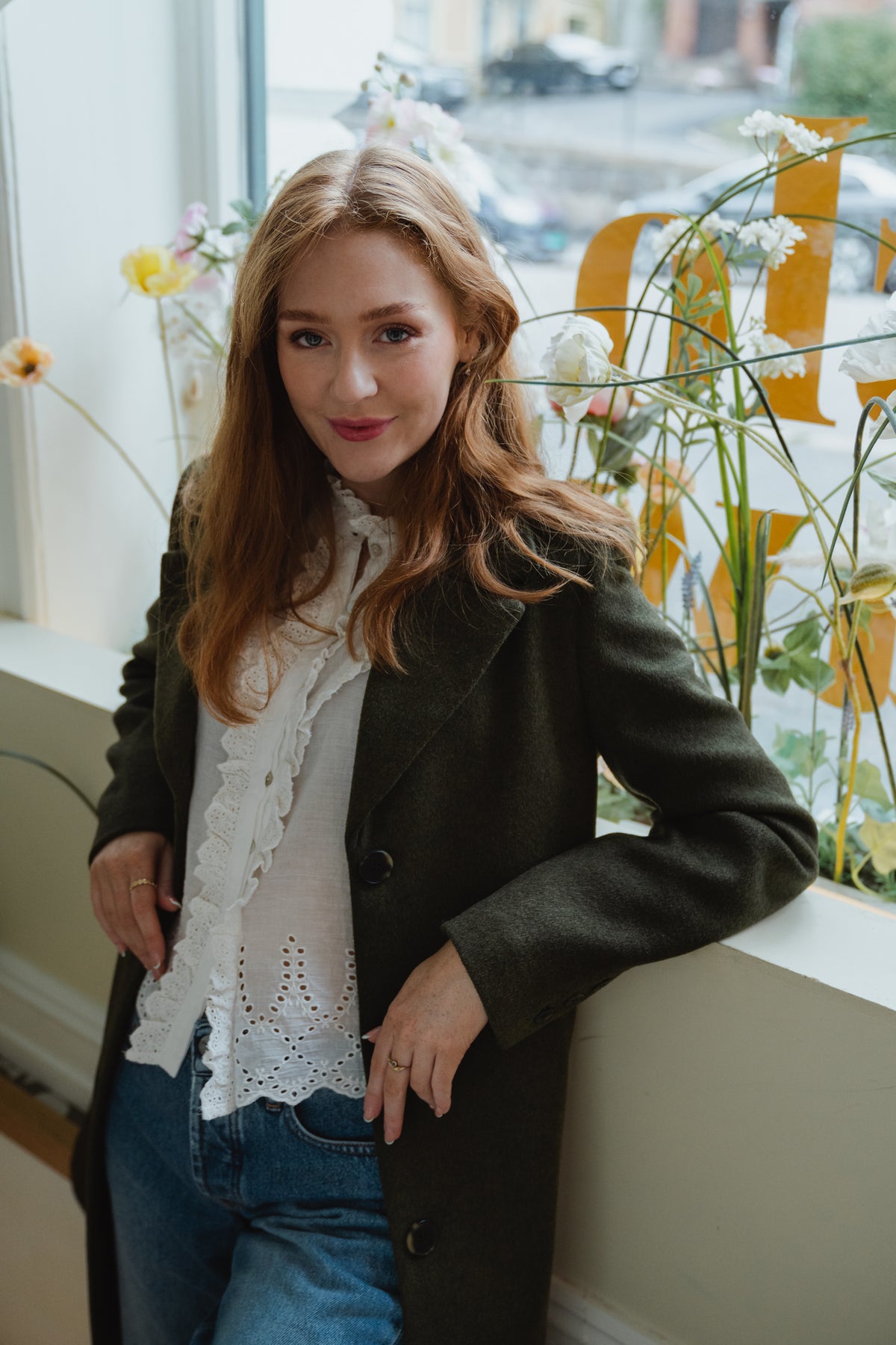 New Sasja Wool Coat - Ivy Green Melange