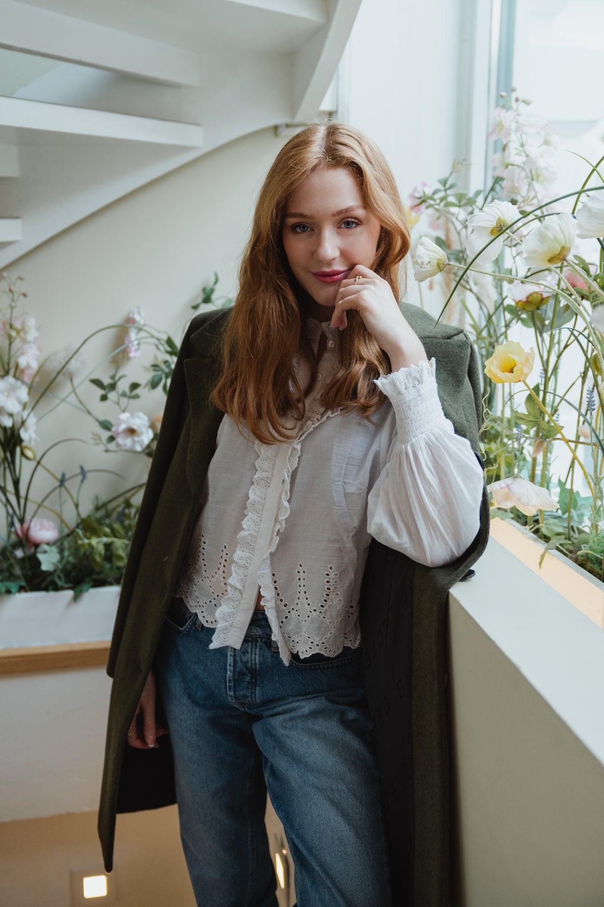 New Sasja Wool Coat - Ivy Green Melange