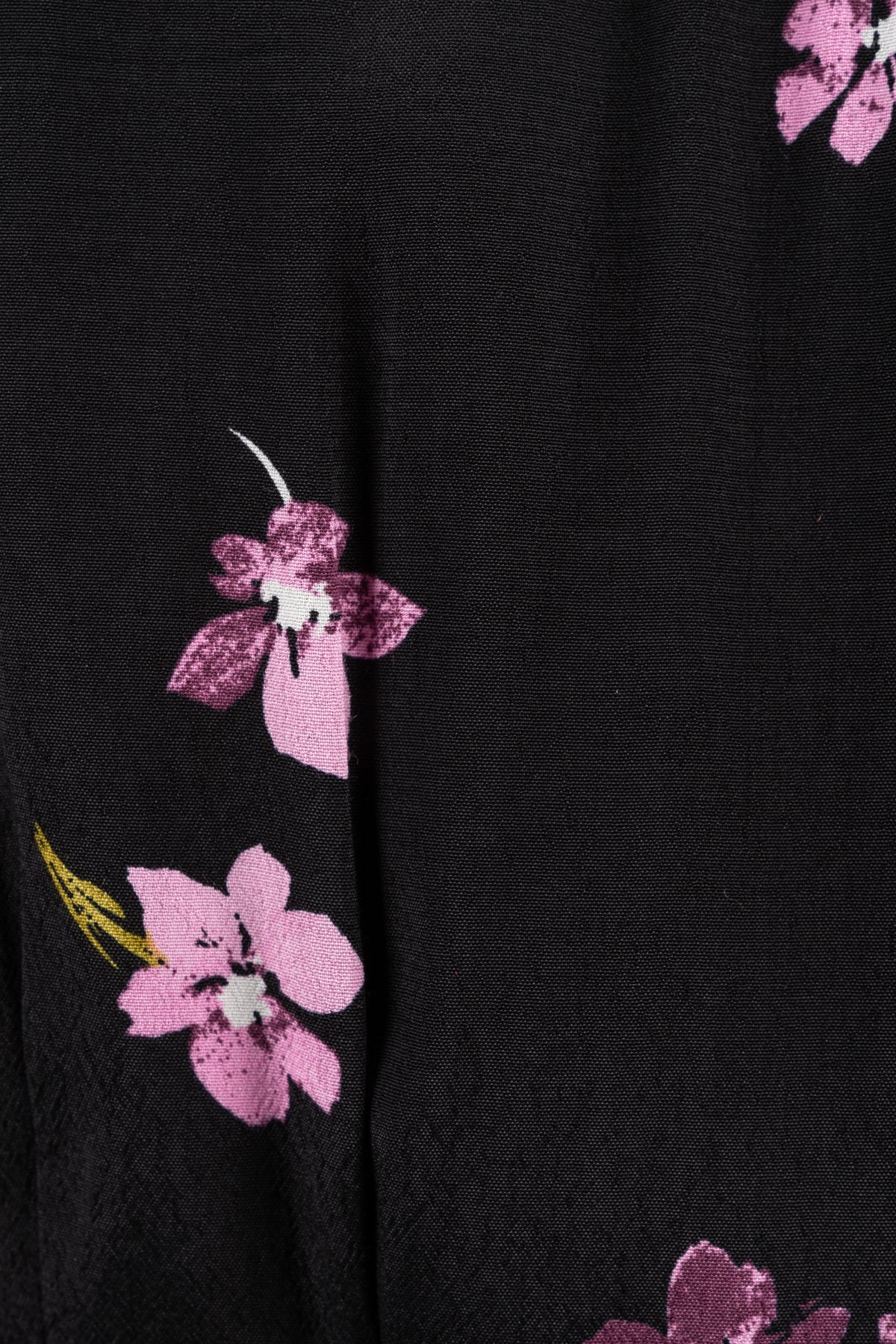 Walda Ls Aop Midi Dress - Black W/Cyclamen Flower