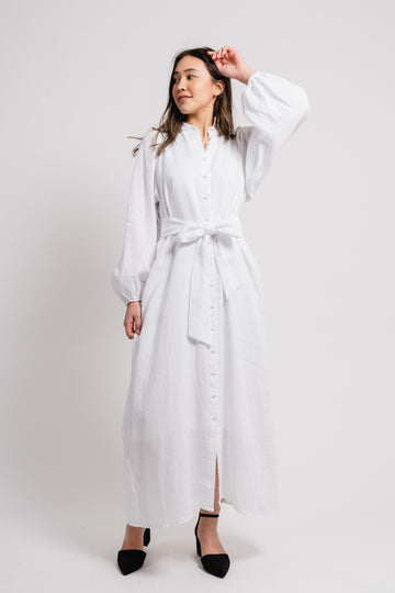 Josefin Linen Dress - White