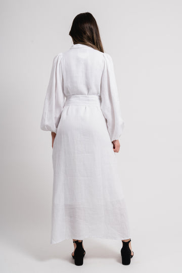 Josefin Linen Dress - White