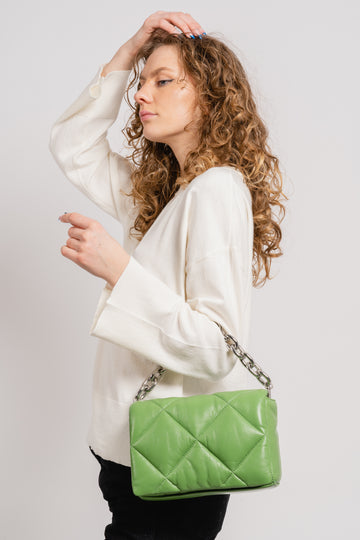 Brynn Chain Bag - Lush Green/Silver
