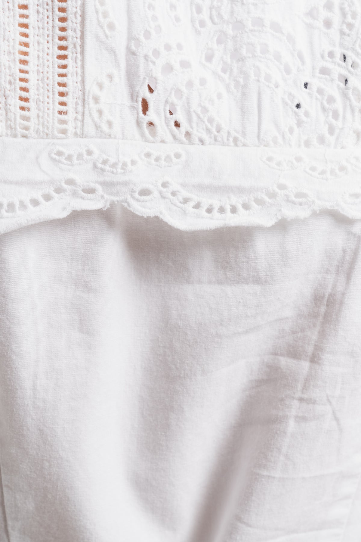 Violette 2/4 Ankle Broderi Dress - Bright White