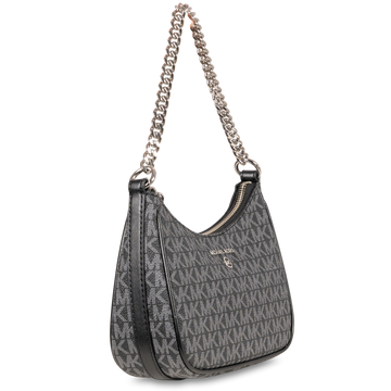 Jet Set Charm Small Logo Shoulder Bag - Blk/Opticwht