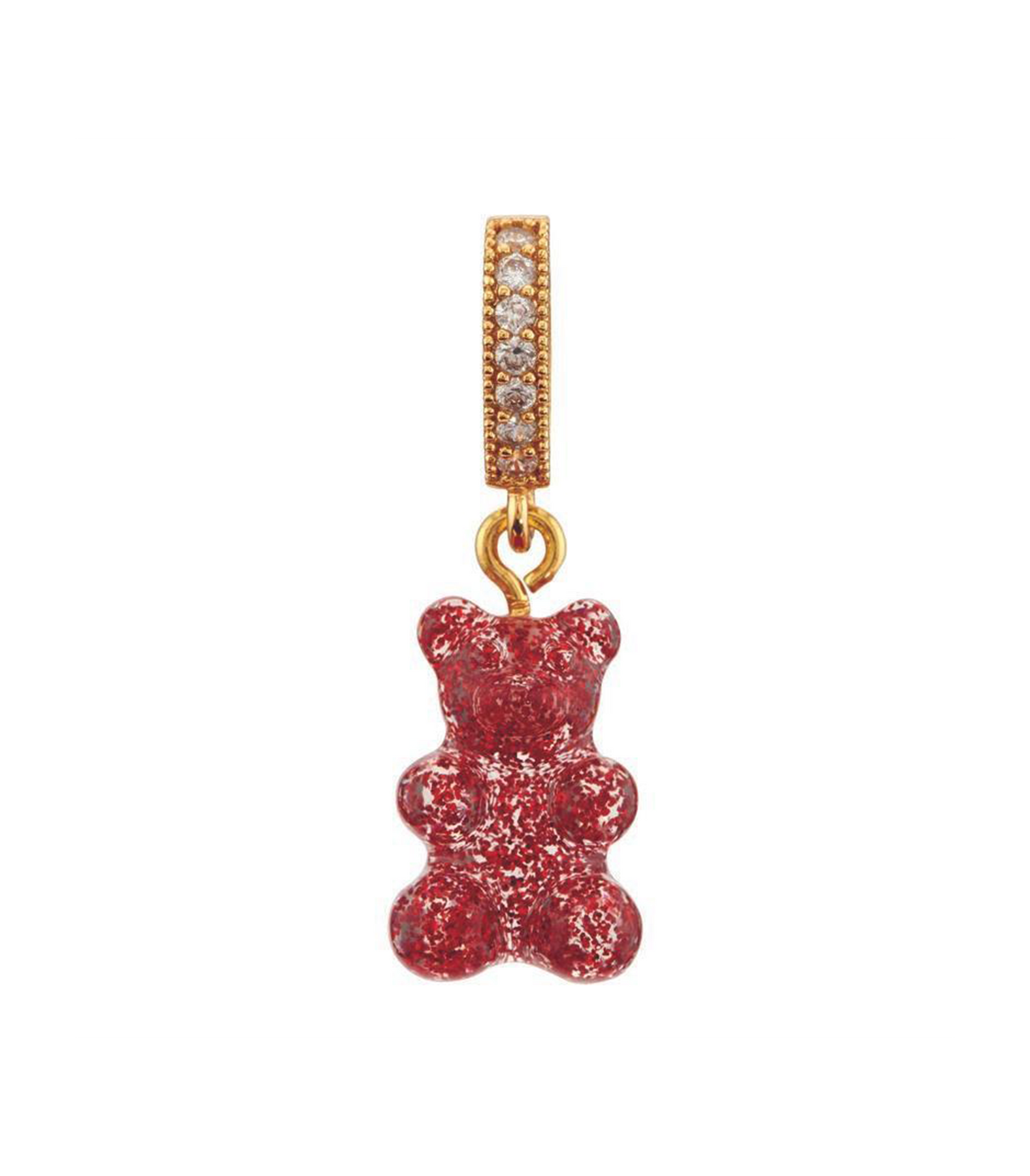 Nostalgia Bear with Pave Connector - Red Velvet